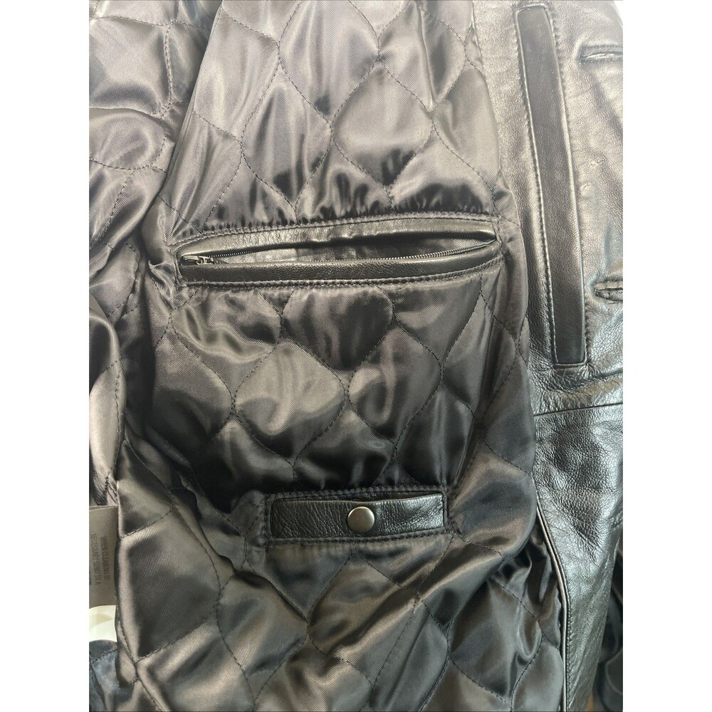 Wilsons Men's Vintage Black Leather Jacket with Quilted Lining, Large - Picture 9 of 14